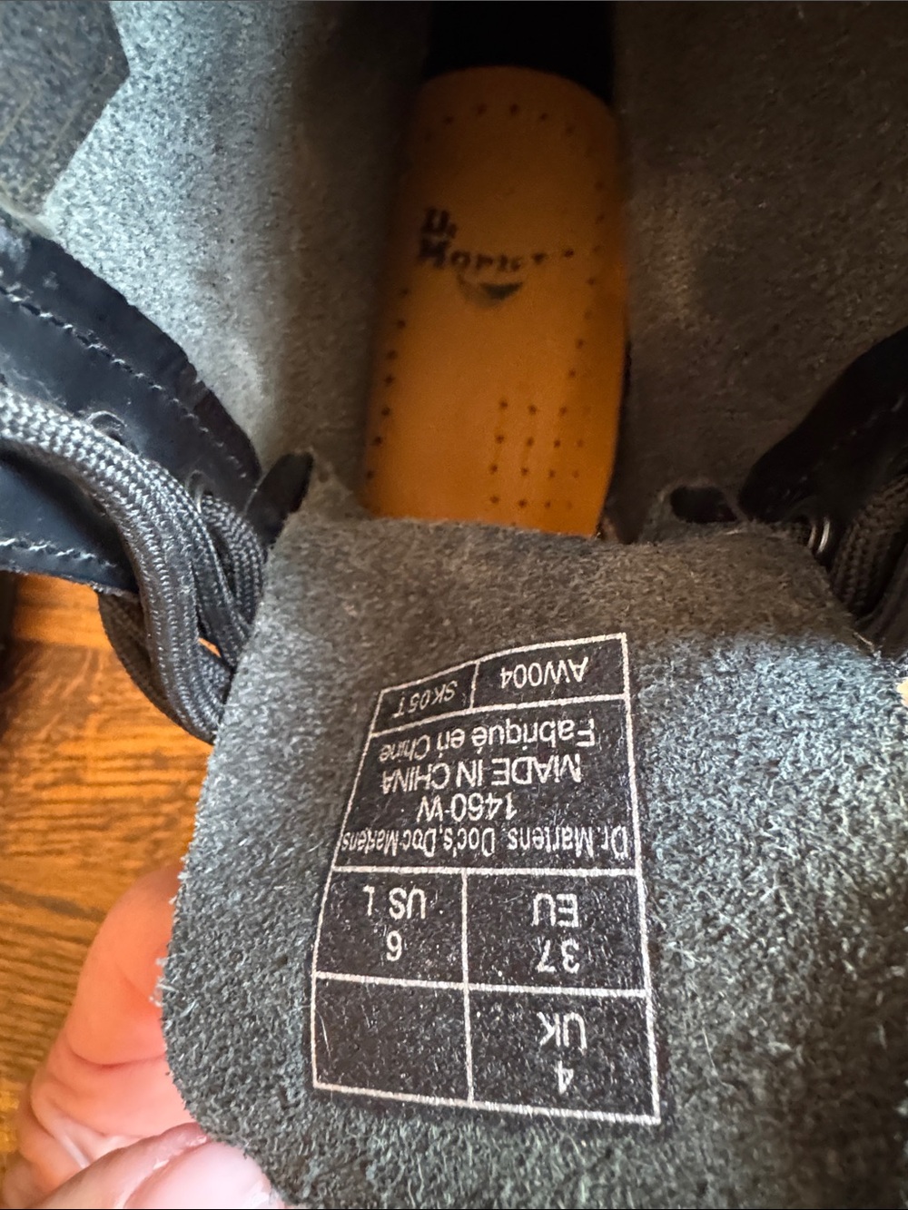Dr. Martens (never worn) Black Leather 8-Eye Boots with Yellow Stitching - Picture 8 of 8